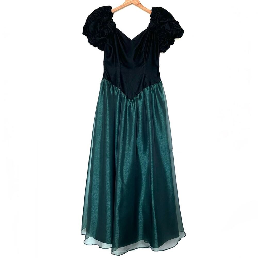 Vintage 1989 Time & Eternity by Sharon Atkin Velvet Taffeta Ball Gown Size 12